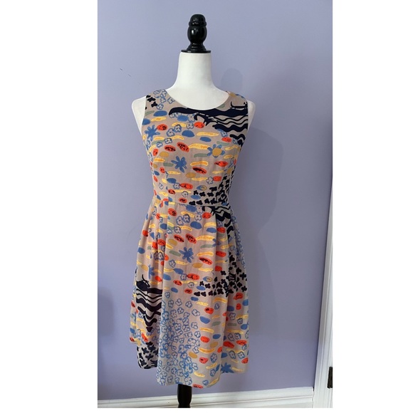 Yaly Couture NWT silk mixed print dress - Picture 3 of 4